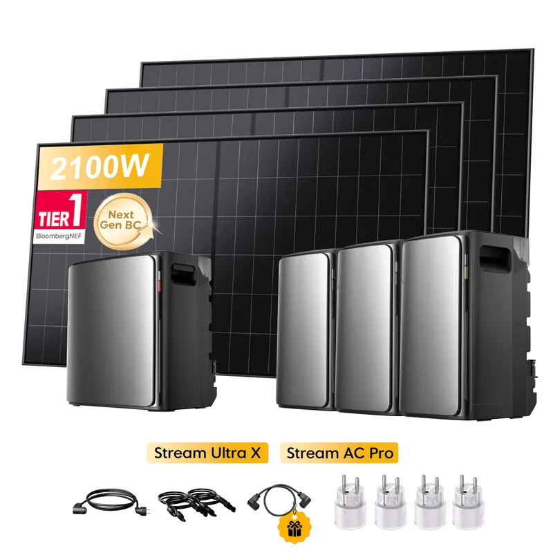 EcoFlow EcoFlow Stream Ultra X, All-in-One Speicher für Balkonkraftwerke, mit 4 x 480Wp Sunpro BC Bifazial Full Black Solarmodul, by Powerness - Stream Ultra X + 3 x Stream AC Pro | 9600Wh / 4 x Smart Plug / Selbstabholung – Produktbild 2 von 2