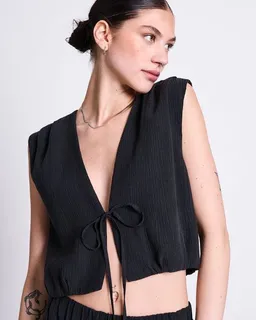 JAN N JUNE JAN N JUNE Crinkle-Top STROGET mit Bindeband – Produktbild 1 von 1