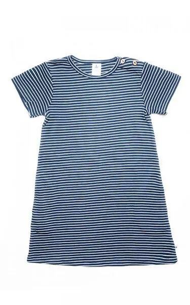 Leela Cotton Leela Cotton Baby Kinder Ringelkleid Sommerkleid Kleid Bio-Baumwolle 2621, Natuweiß-indigo, – Produktbild 2 von 2