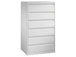 C+P C+P Karteikartenschrank dreibahnig, 6 Schubladen DIN A5 quer weiß – Produktbild 1 von 1