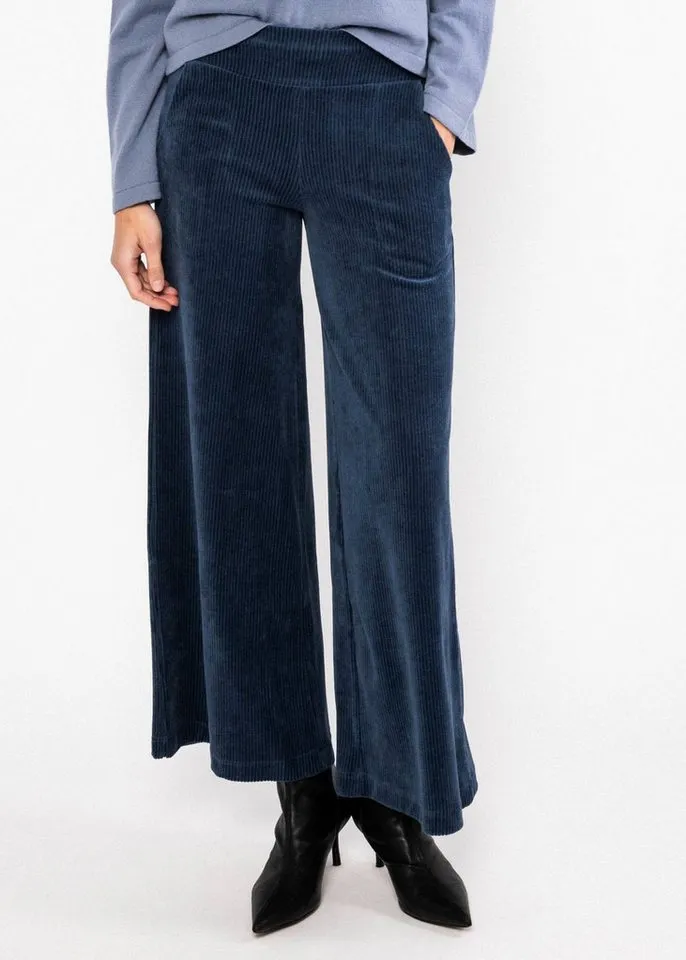 blutsgeschwister blutsgeschwister Cordhose - Bequeme Culotte in Feincord-Optik mit High-Waist für Damen, Blau, – Produktbild 2 von 5
