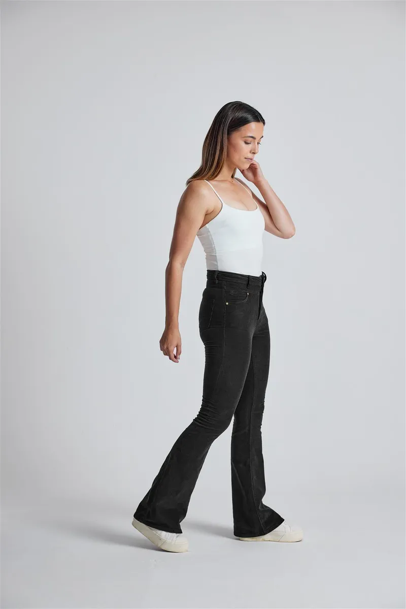 Flax and Loom Flax and Loom Cord Schlaghose Skinny Fit Modell: Mavis, Black, – Produktbild 1 von 6
