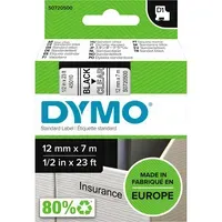 Dymo Original D1-Schriftband für LabelManger, Polyester, 12mm x 7m, schwarz auf transparent – Produktbild 3 von 3