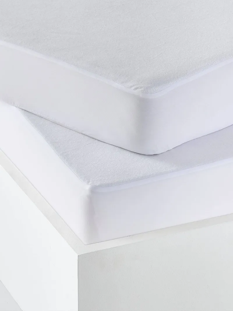 Vertbaudet 2er-Pack Schonbezüge für Baby/Kinder Matratzen, Weiß, – Produktbild 2 von 3