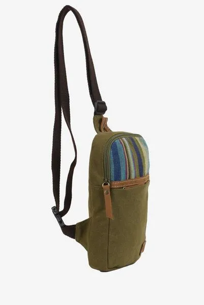 Dragolina Dragolina Crossbody Tablettasche Faun W. mit Webstoff der Pwo Karen, Moosgrün (hellgrün), – Produktbild 3 von 4