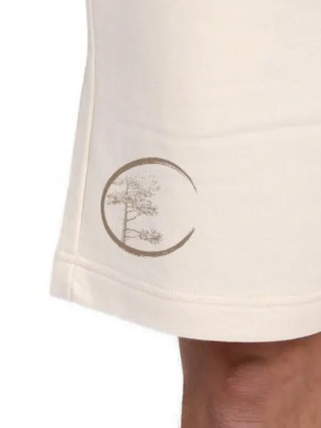 Life-Tree Life-Tree Jogger Shorts aus Biobaumwolle mit Logo Motiv Circle Unisex, Weiss, – Produktbild 3 von 4