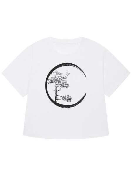 Life-Tree Life-Tree Organic Fairwear Shirt Women Fairwear Organic Oversized Circle, White, – Produktbild 4 von 4