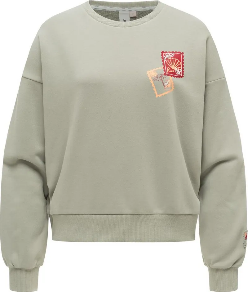 ragwear ragwear Sweater Wuss PP lässiges oversized Damen Sweatshirt mit Print, Grün, – Produktbild 2 von 3