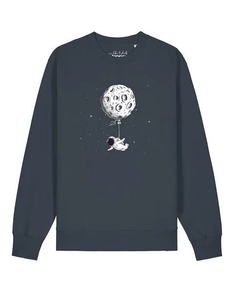 watapparel watapparel Sweatshirt Unisex Funny Spaceman, India ink grey, – Produktbild 1 von 2