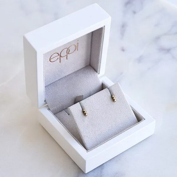 Eppi Eppi Zarte Ohrstecker mit Diamanten Linus, Gelb, – Produktbild 2 von 3