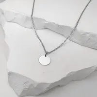 MOANINA MOANINA Kette Minimal Coin Chiara - 925 Silber/18k Gold Vermeil - 3 Längen – Produktbild 1 von 1