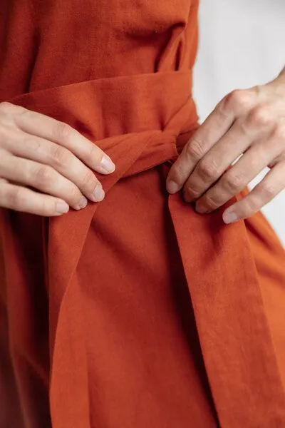 Jyoti - Fair Works Jyoti - Fair Works Bio-Baumwoll Kleid Agnila, Terracotta, – Produktbild 4 von 4