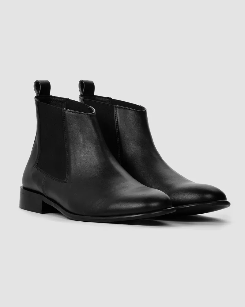 BOHEMA BOHEMA Damen vegan Chelsea Boots Flossy Schwarz, Schwarz, – Produktbild 2 von 2