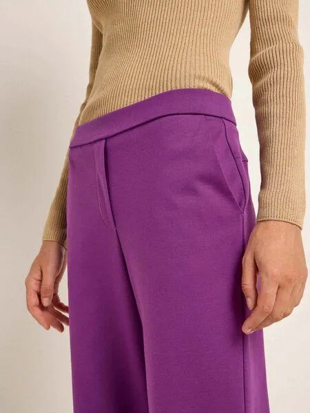 LANIUS LANIUS Hose mit geradem Bein aus Bio-Baumwolle und reiner Schurwolle, Violet, – Produktbild 3 von 4