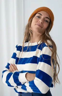 TWOTHIRDS TWOTHIRDS Damen vegan Longsleeve Hawi Ultramarine Stripes – Produktbild 1 von 1