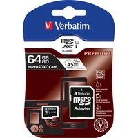 Verbatim Verbatim Micro SDXC-Speicherkarte, 64 GB, Class 10 mit SD-Adapter – Produktbild 1 von 1