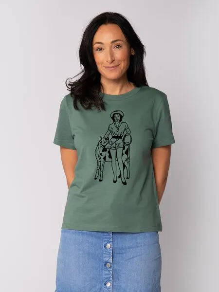 watapparel watapparel T-Shirt Frauen Cowgirl, Green bay, – Produktbild 1 von 4