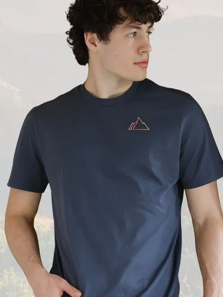 Kultgut Kultgut Artdesign - Biofair - Vegan Klassik Shirt /Little Faded Mountain, Inkgrey, – Produktbild 3 von 4