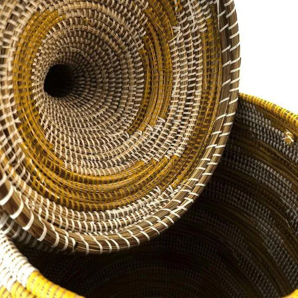SWANE-Design SWANE-Design Afrikanischer Wäschekorb - Zick Zack Gelb – Produktbild 3 von 3