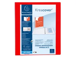 Exacompta 10 Exacompta Ringbücher "Kreacover", DIN A4 Maxi, 4 Ringe 25 mm, RB 47 mm, rot – Produktbild 1 von 1