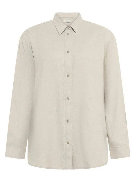 KnowledgeCotton Apparel KnowledgeCotton Apparel Lockeres Flanellhemd VEGA aus Bio-Baumwolle, Beige-light-feather-gray, – Produktbild 1 von 3