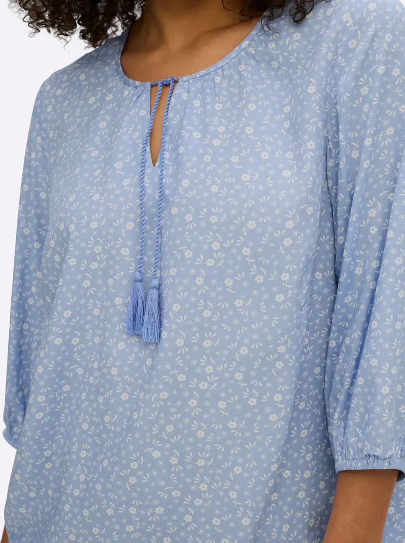 sheego Tunika bleu-ecru-bedruckt, Bleu-ecru-bedruckt, – Produktbild 2 von 2