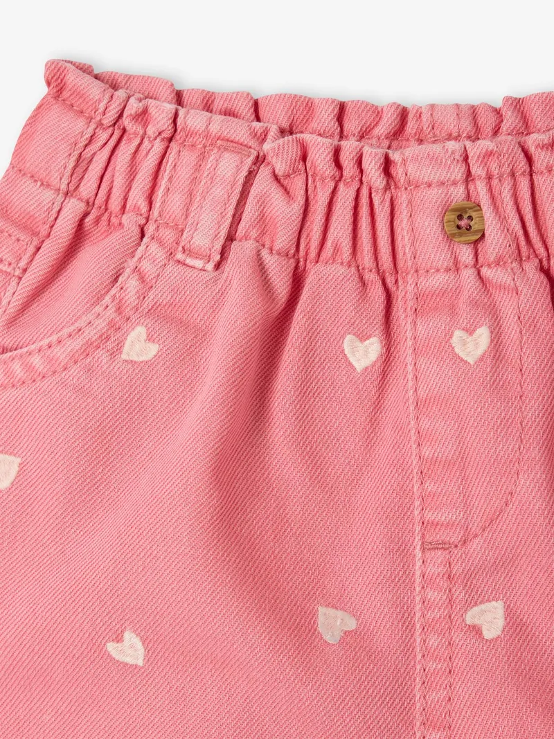 Vertbaudet Baby Shorts mit Herz-Stickerei bonbon, Bonbon rosa, – Produktbild 2 von 2