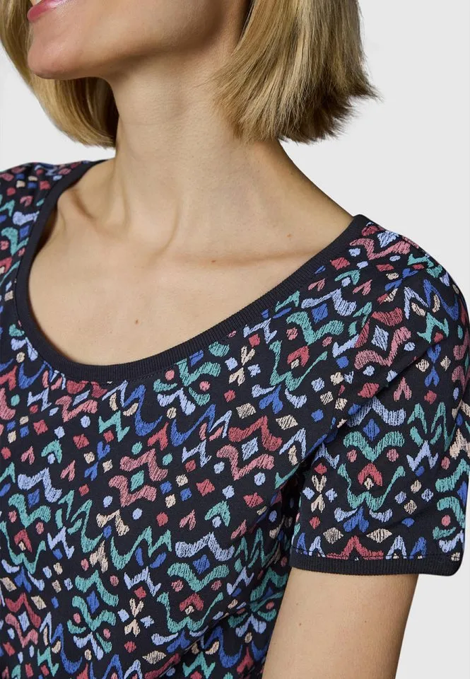 ragwear ragwear Minikleid Baomi Print YOUMODO Gemustertes kurzes Sommerkleid mit Taillenkordel, Blau, – Produktbild 5 von 5