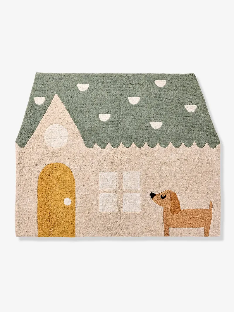 Vertbaudet Teppich Haus & Hund DACKEL Kinderzimmer sandfarben, Sandfarben, – Produktbild 2 von 4