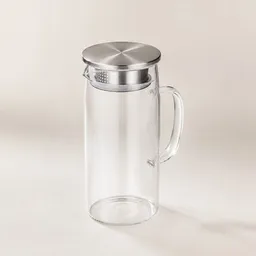 elasto elasto Glaskaraffe mit Sieb aus Edelstahl 1 & 1,5 L - Glaskrug aus Borosilikatglas – Produktbild 1 von 1