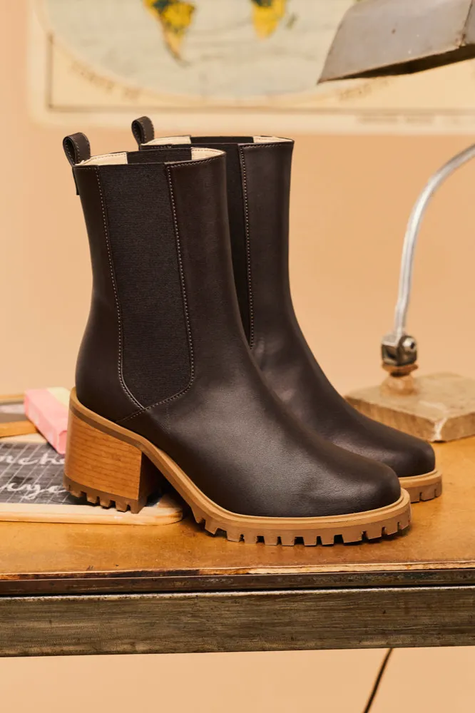 Minuit Sur Terre Minuit Sur Terre Damen vegan Stiefel Eugenie Chocolate, Braun, – Produktbild 2 von 2