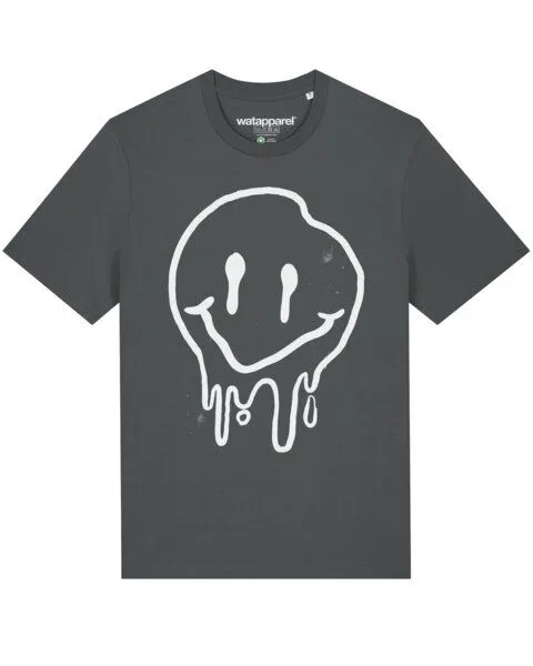 watapparel watapparel T-Shirt Unisex Smiley, Anthracite, – Produktbild 1 von 4