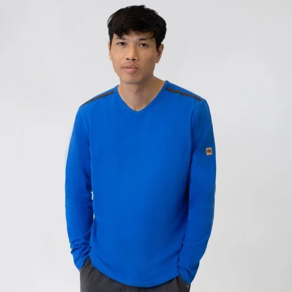 TAO Sportswear TAO Sportswear Langarm Herren Freizeitshirt ECKY aus Bio-Baumwolle, Blau, – Produktbild 1 von 4