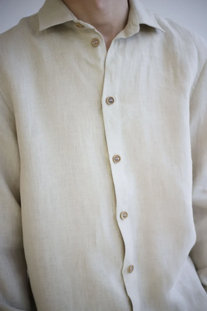 Amber Linen Amber Linen Herren vegan Hemd Havanna Pale Sand, Beige, – Produktbild 2 von 2