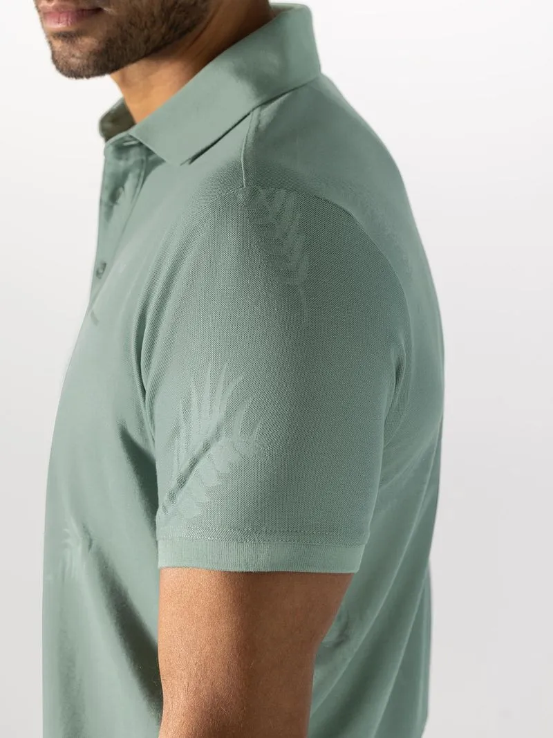 State of Art State of Art Polo Piqué Blattmuster Jade - Größe L, Grün, – Produktbild 2 von 5