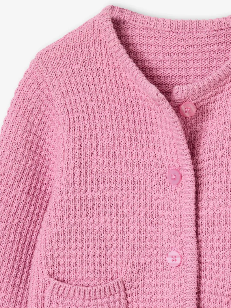 Vertbaudet Strickjacke mit Taschen Mädchen, Lila, – Produktbild 4 von 4