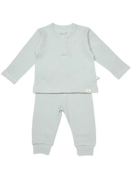 Biorganic Biorganic Waffle Smile Baby Langarmshirt & Hose, Mint, – Produktbild 1 von 4