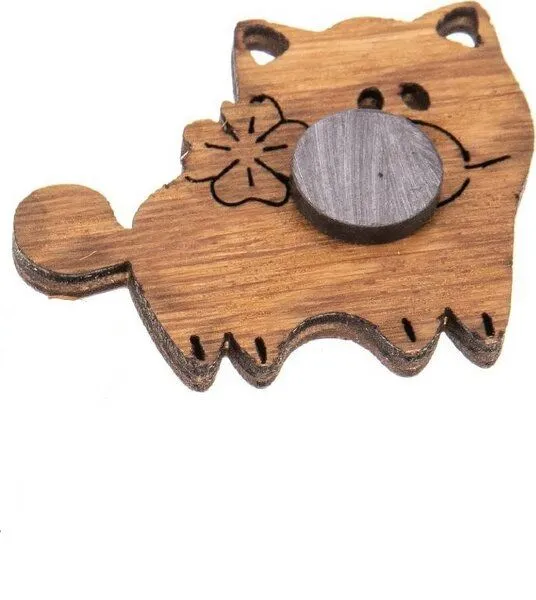 ReineNatur ReineNatur Glücksschwein Magnet aus Eichenholz geölt - 4er-Set – Produktbild 2 von 2