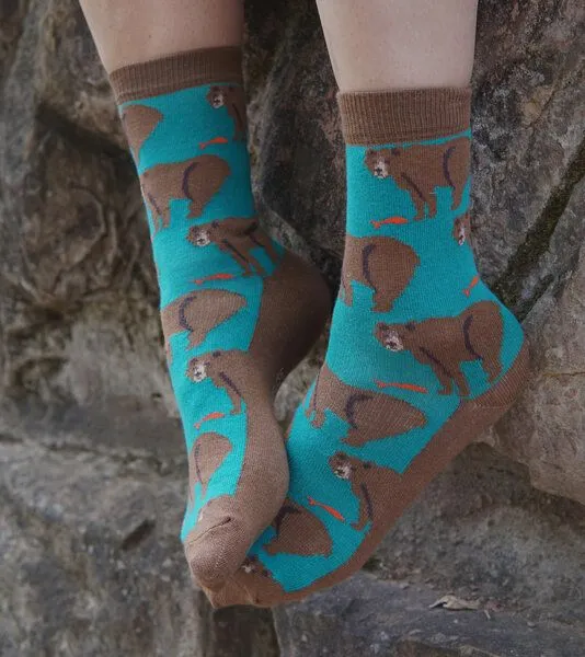 Fräulein Prusselise Fräulein Prusselise Grizzly Socken petrol braun bunt gemustert – Produktbild 3 von 3