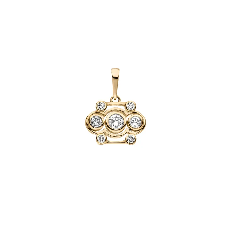 Maren Jewellery Blossom Anhänger - 18K Gelbgold & Labordiamanten Weiß – Produktbild 1 von 1