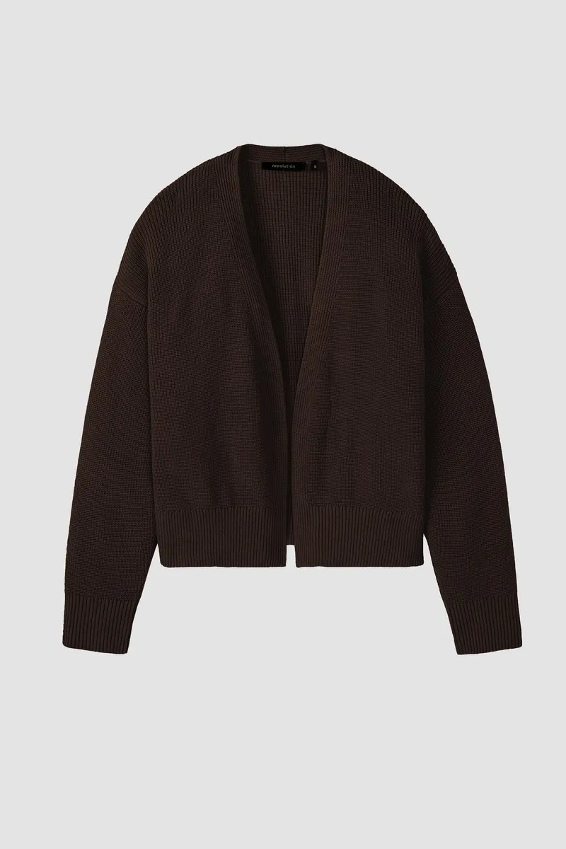recolution Recolution Damen vegan Strickjacke Moringa Chocolate, Dunkelbraun, – Produktbild 1 von 1
