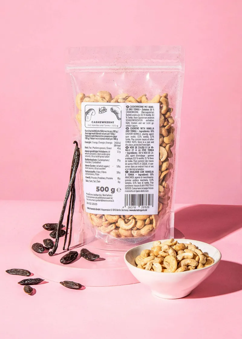 KoRo Cashewkerne mit Vanille und Tonka 500 g – Produktbild 1 von 5