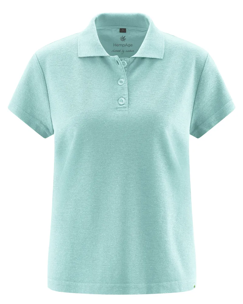 HempAge Hempage Damen vegan Polohemd See Blau, Blau, – Produktbild 1 von 2