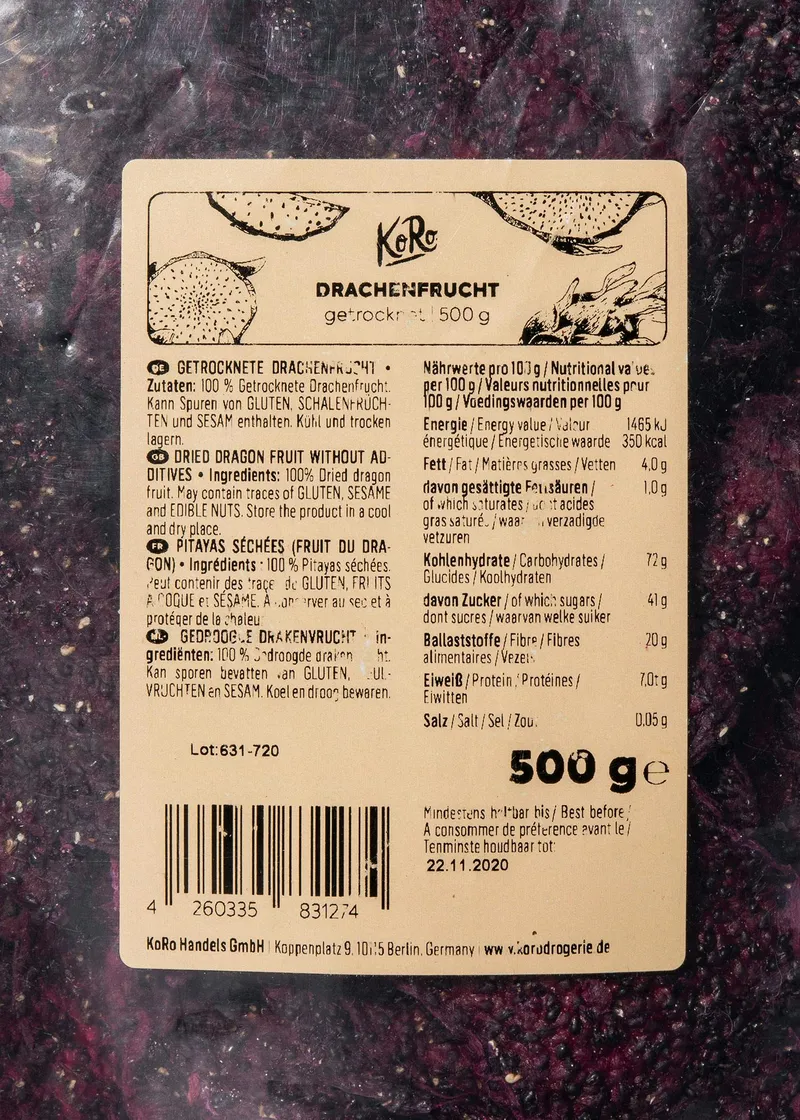 KoRo Getrocknete Drachenfrucht 500 g – Produktbild 3 von 5