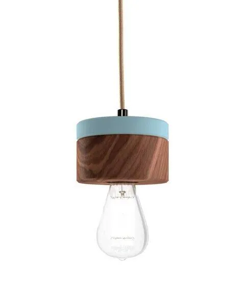 ALMUT von Wildheim ALMUT von Wildheim Pendelleuchte Walnussholz, dimmbar, Pastellblau, – Produktbild 2 von 4
