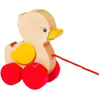Goki goki Nachziehtier Ente aus Laubholz 8,5 x 5,5 x 9,5 cm, Mehrfarbig, – Produktbild 1 von 1