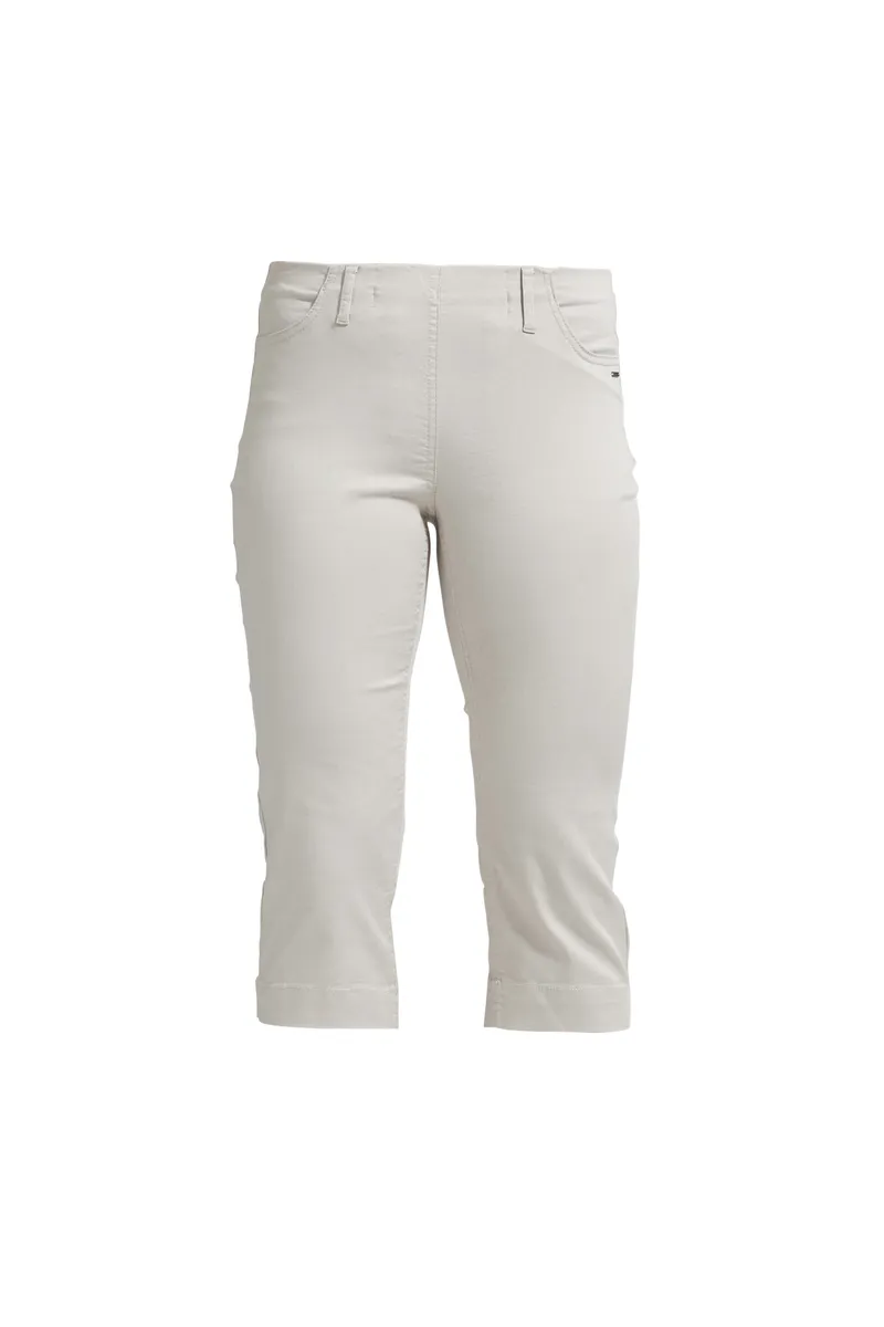 LAURIE LAURIE Damen vegan Hose Kelly Regular Capri Sl Grau Sand, Beige, – Produktbild 1 von 2