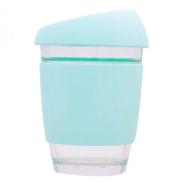 Dora's Dora's Glasbecher (340ml) – Borosilikatglas – Hitzebeständig, Türkis, – Produktbild 1 von 2