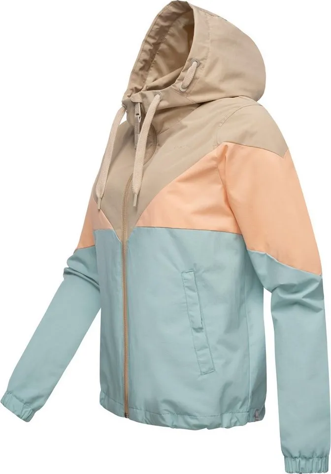 ragwear ragwear Funktionsjacke Rochele wasserdichte Damen Übergangsjacke mit großer Kapuze, Blau, – Produktbild 3 von 5