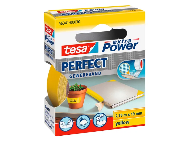Tesa Tesa Gewebeband 2,75m x 19mm gelb – Produktbild 2 von 4